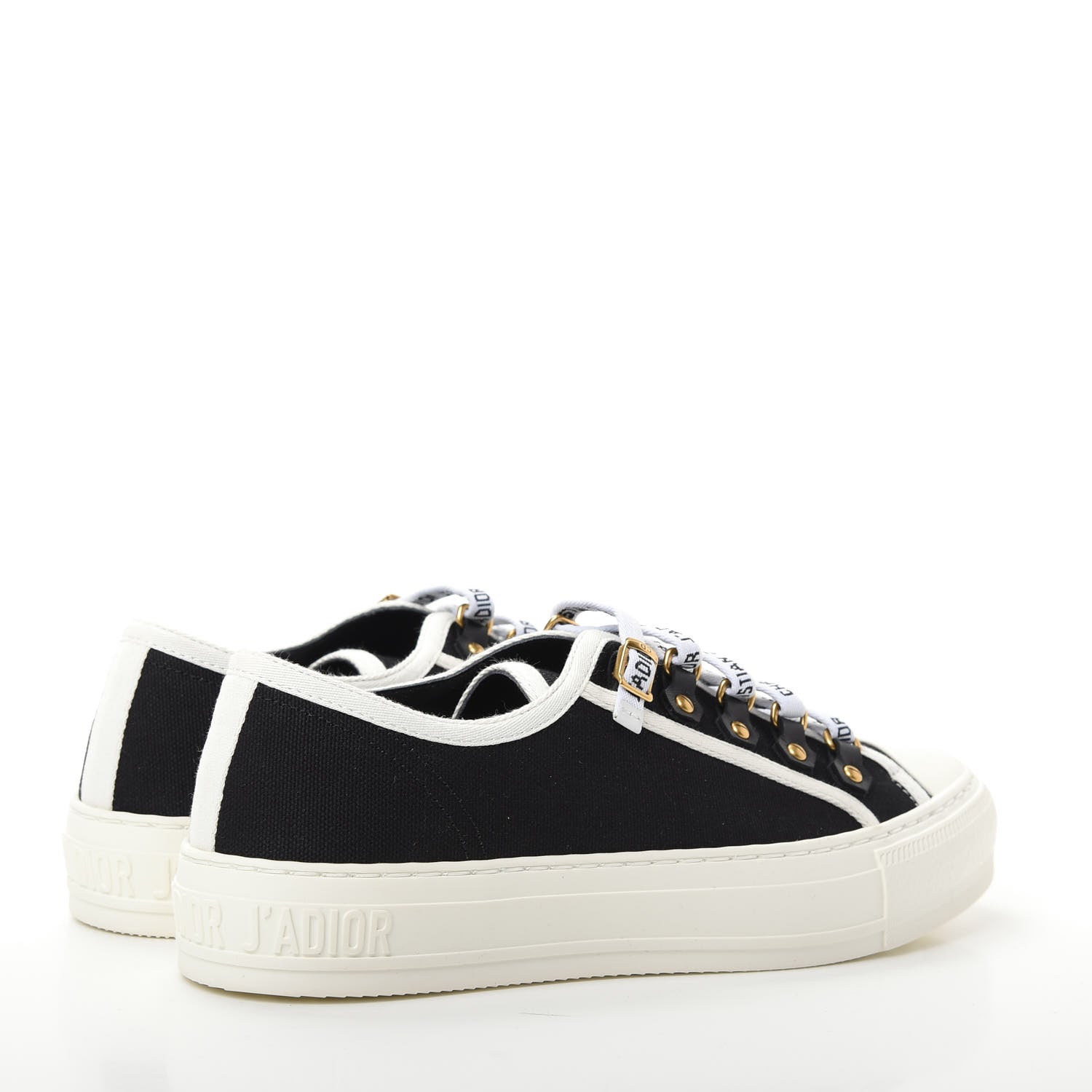 Christian Dior Canvas Womens Walk'n Dior Low Top Sneakers 37.5 Black 4 of 11