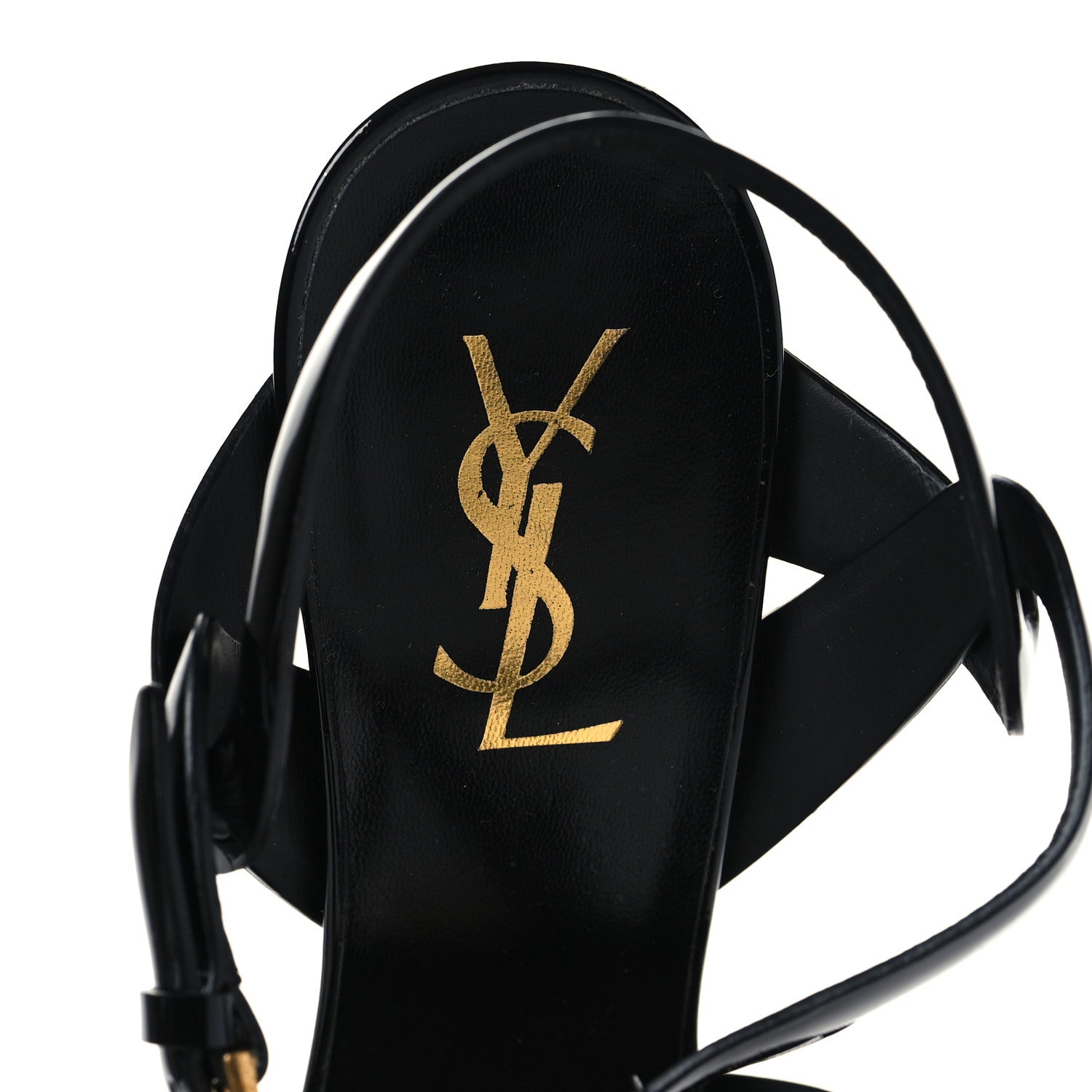 Saint Laurent Patent Tribute 105 Platform Sandals 38.5 Black 8 of 10