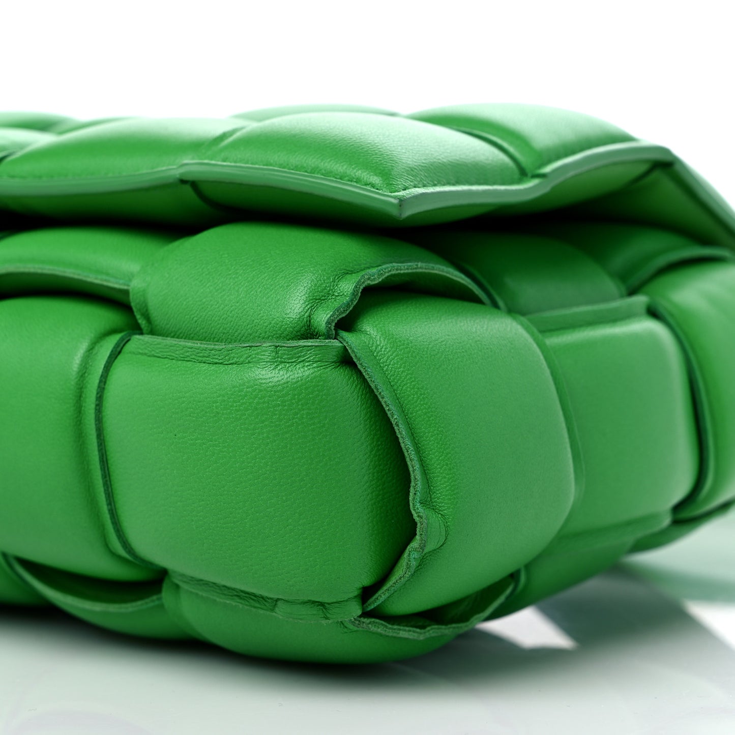 Nappa Maxi Intreccio Padded Cassette Crossbody Bag Grass