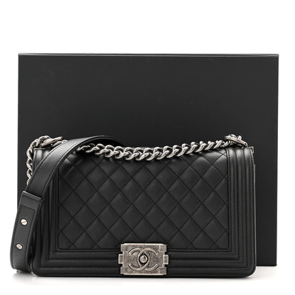 Chanel Calfskin Quilted Medium Boy Flap Black 11 of 11