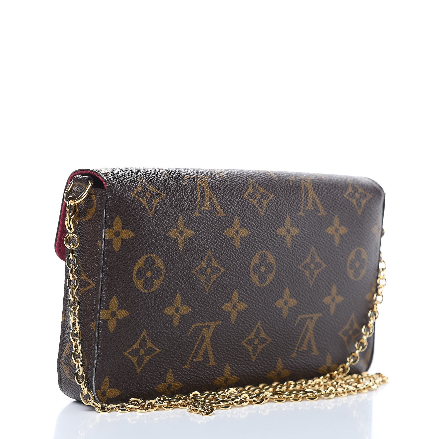 Louis Vuitton Monogram Pochette Felicie Chain Wallet Fuchsia 3 of 13