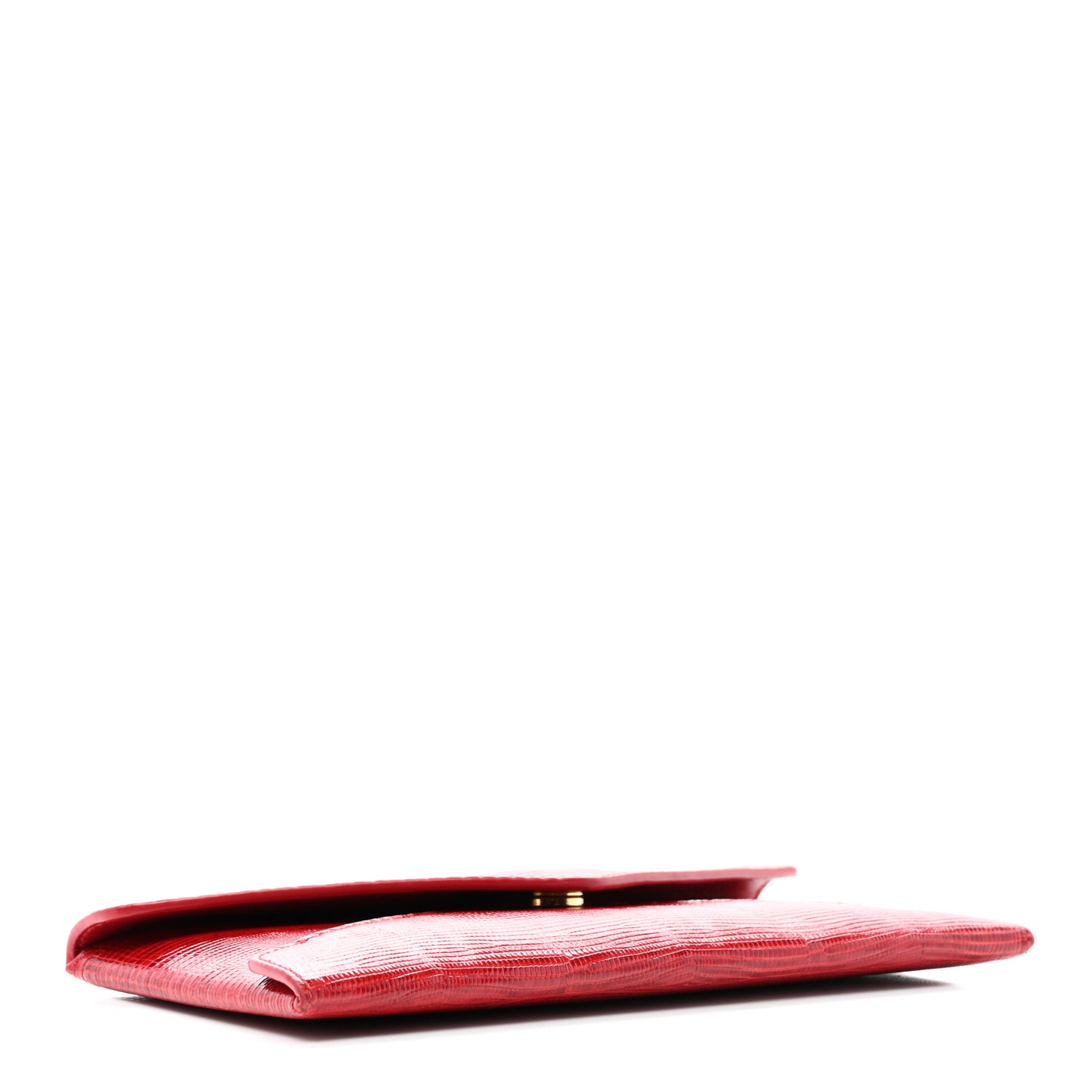 Calfskin Lizard Embossed Paloma Monogram Clutch Red