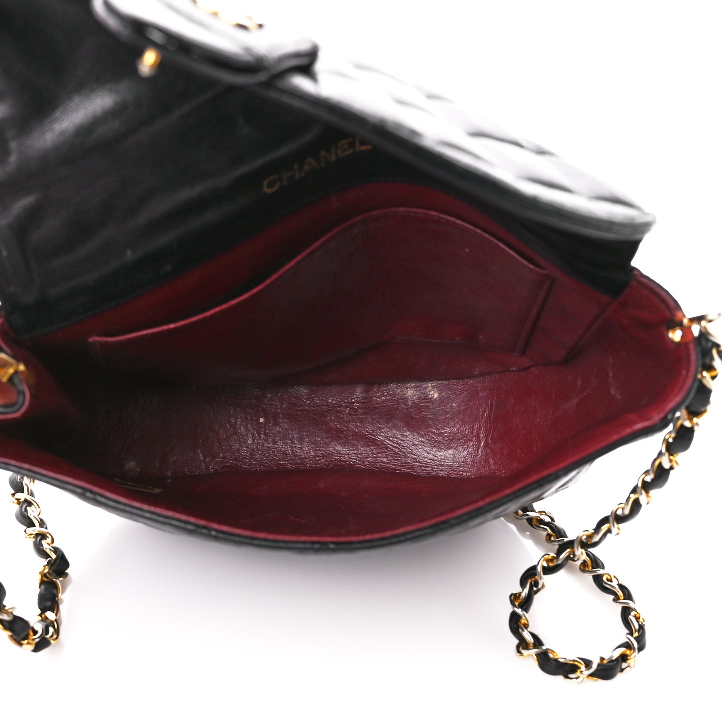 Lambskin Quilted Messenger Black