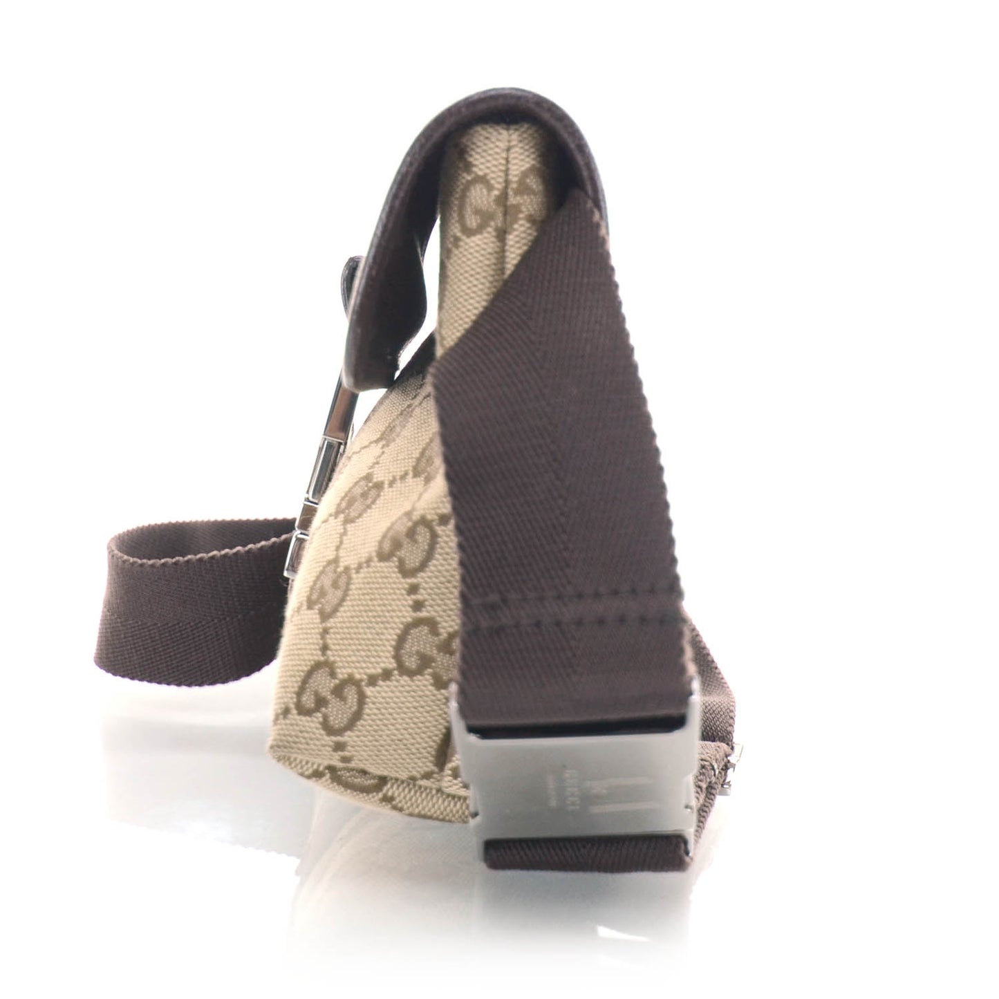 GG Monogram Buckle Belt Bag Dark Brown