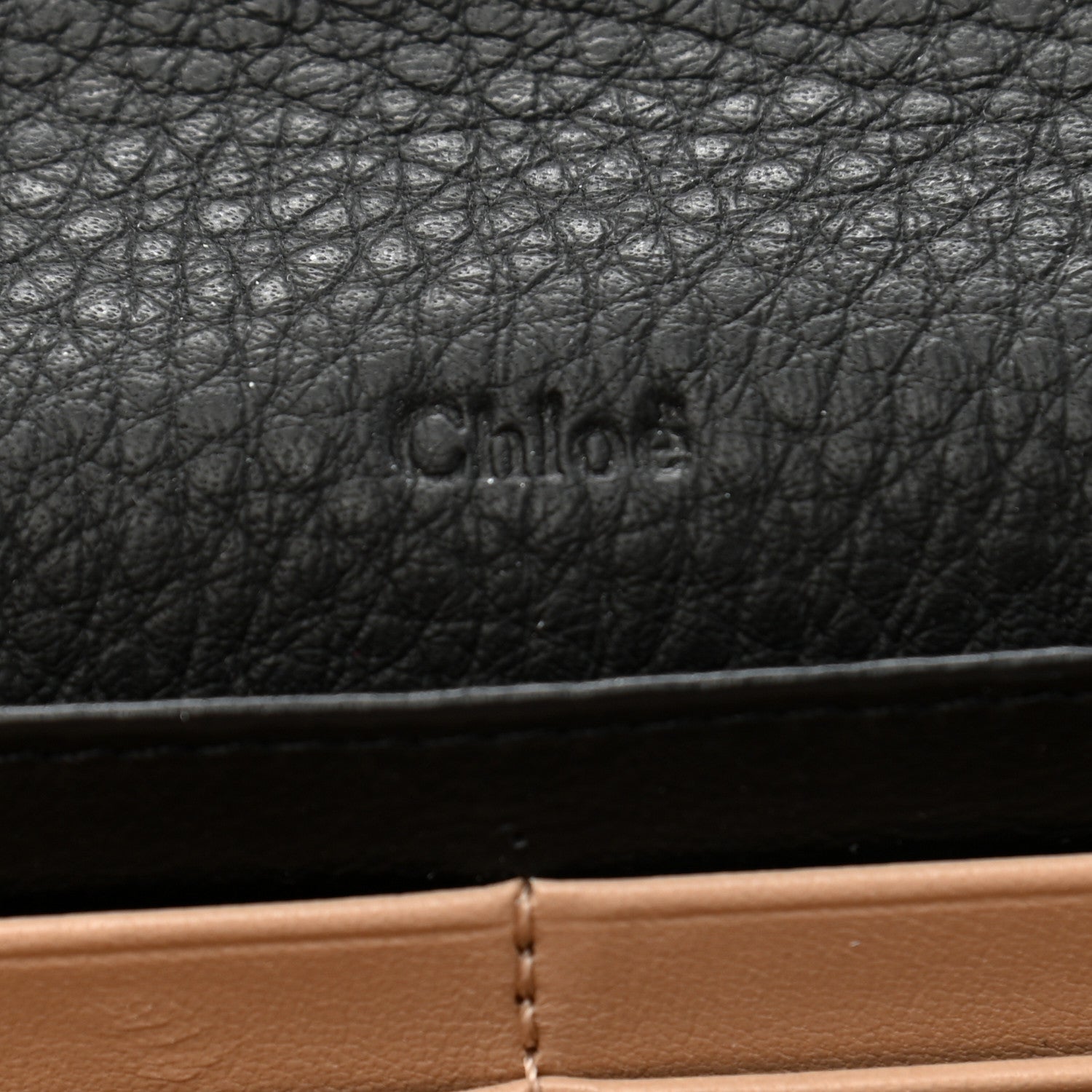 Chloe Grained Calfskin Alphabet Long Wallet Black 6 of 7