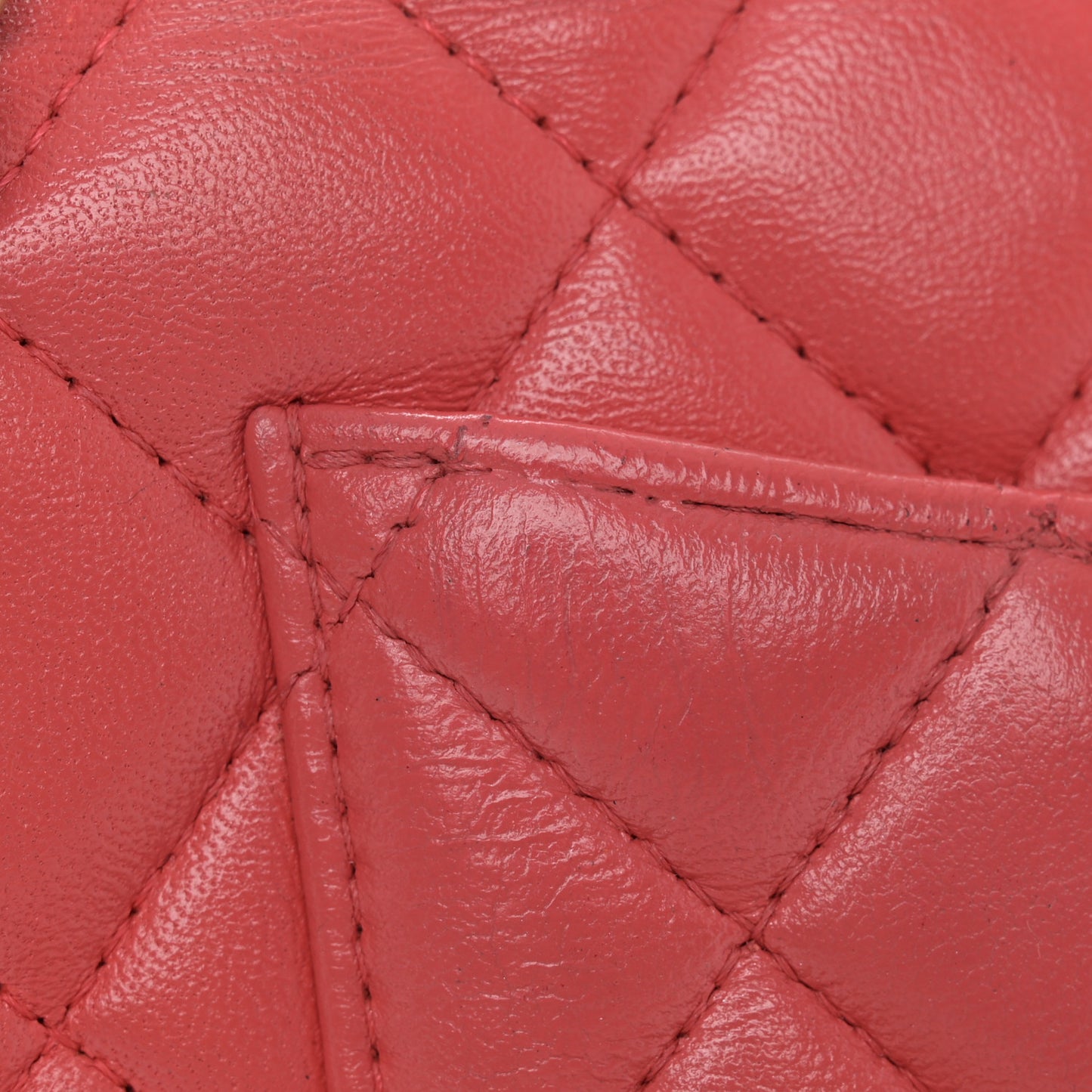 Lambskin Quilted Mini Rectangular Flap Red