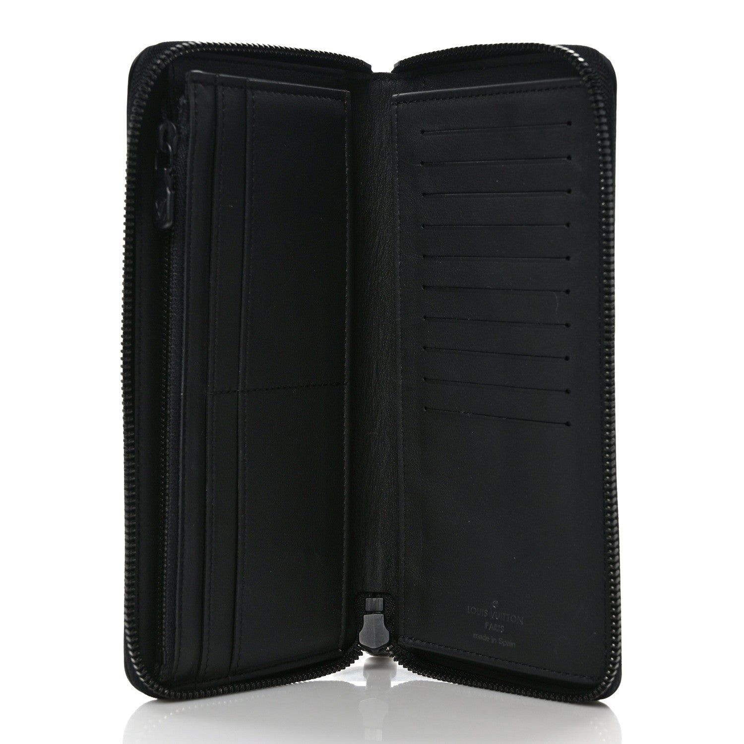 Louis Vuitton Calfskin Monogram Shadow Vertical Zippy Wallet Black 5 of 6