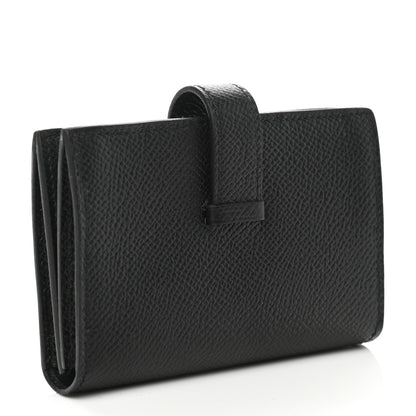 Hermes Epsom Monochrome Bearn Card Holder Wallet Black 2 of 8