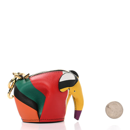 Loewe Calfskin Elephant Coin Purse Bag Charm Key Holder Multicolor 2 of 7