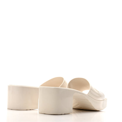Gucci Rubber Gucci Logo Womens Platform 20/60mm Slide Sandals 39 Mystic White 4 of 10