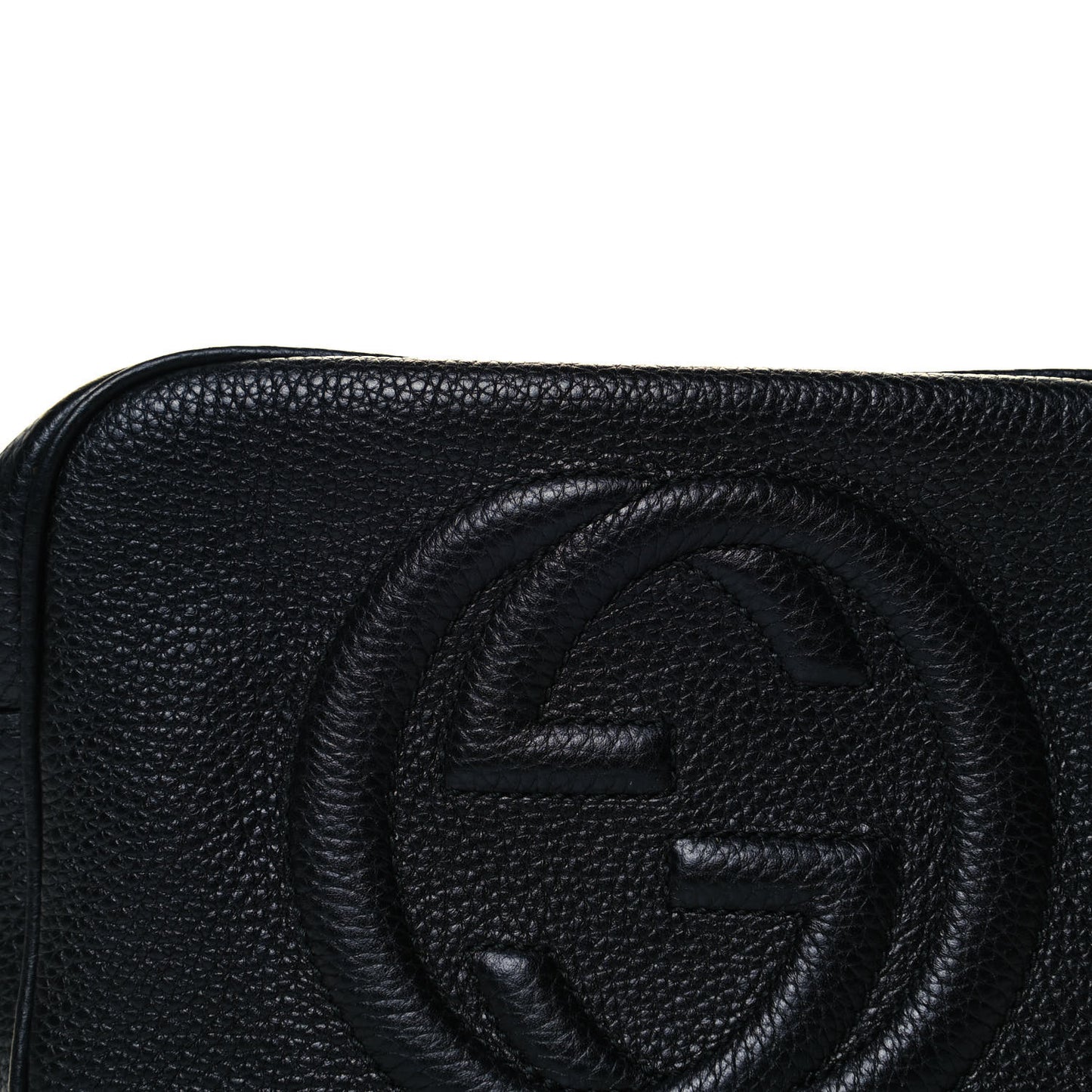 Pebbled Calfskin Small Soho Disco Bag Black
