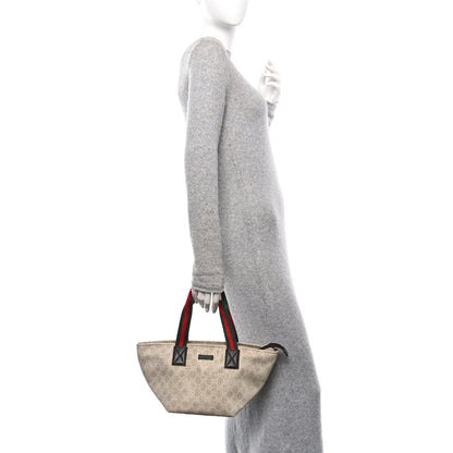 Gucci GG Monogram Mini Web Handle Bucket Tote Ivory 2 of 10