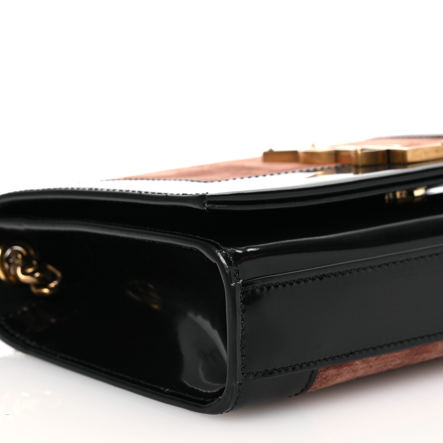 Saint Laurent Suede Nappa Patent Calfskin Two-Toned Small Monogram Kate Satchel 9 of 11