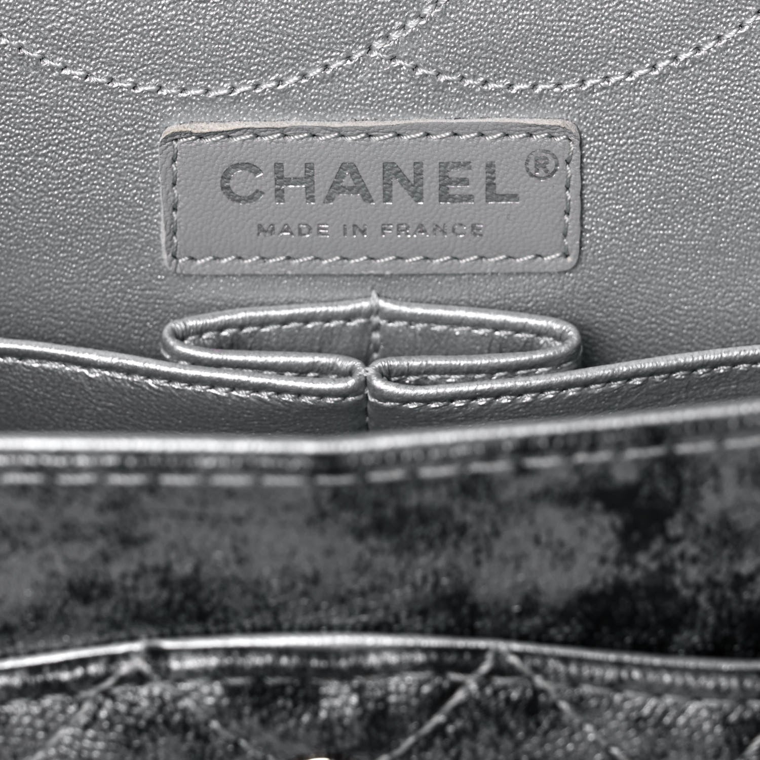 Chanel Metallic Caviar Quilted 2.55 Reissue 226 Flap Silver Black 6 of 15