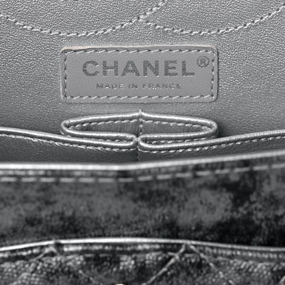 Chanel Metallic Caviar Quilted 2.55 Reissue 226 Flap Silver Black 6 of 15