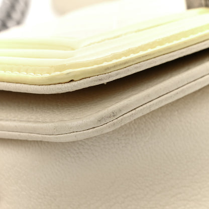 Chanel Goatskin Quilted Patent Small Duo Boy Flap White 12 of 14