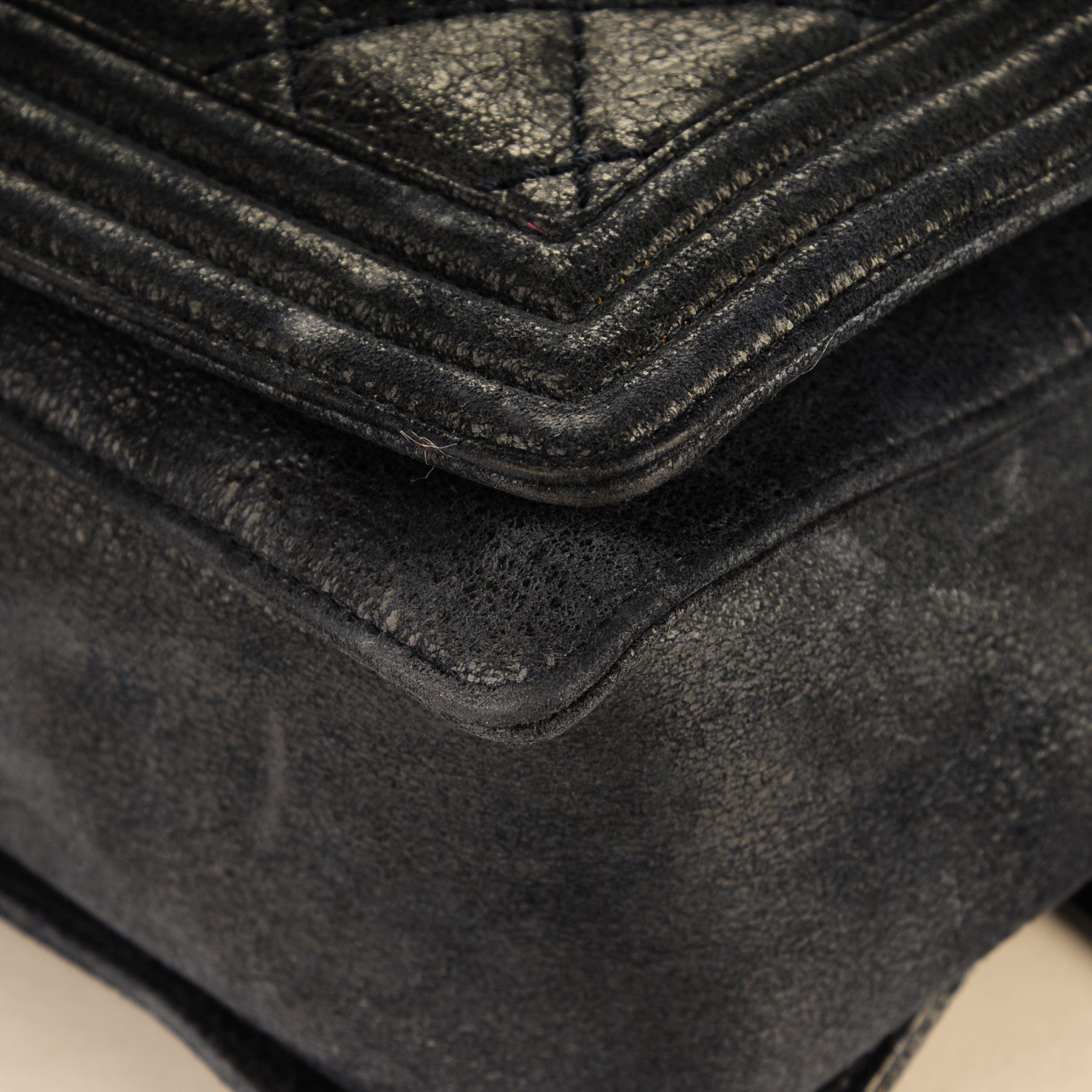Chanel Goatskin Quilted Large Gentle Boy Flap Navy 8 of 8