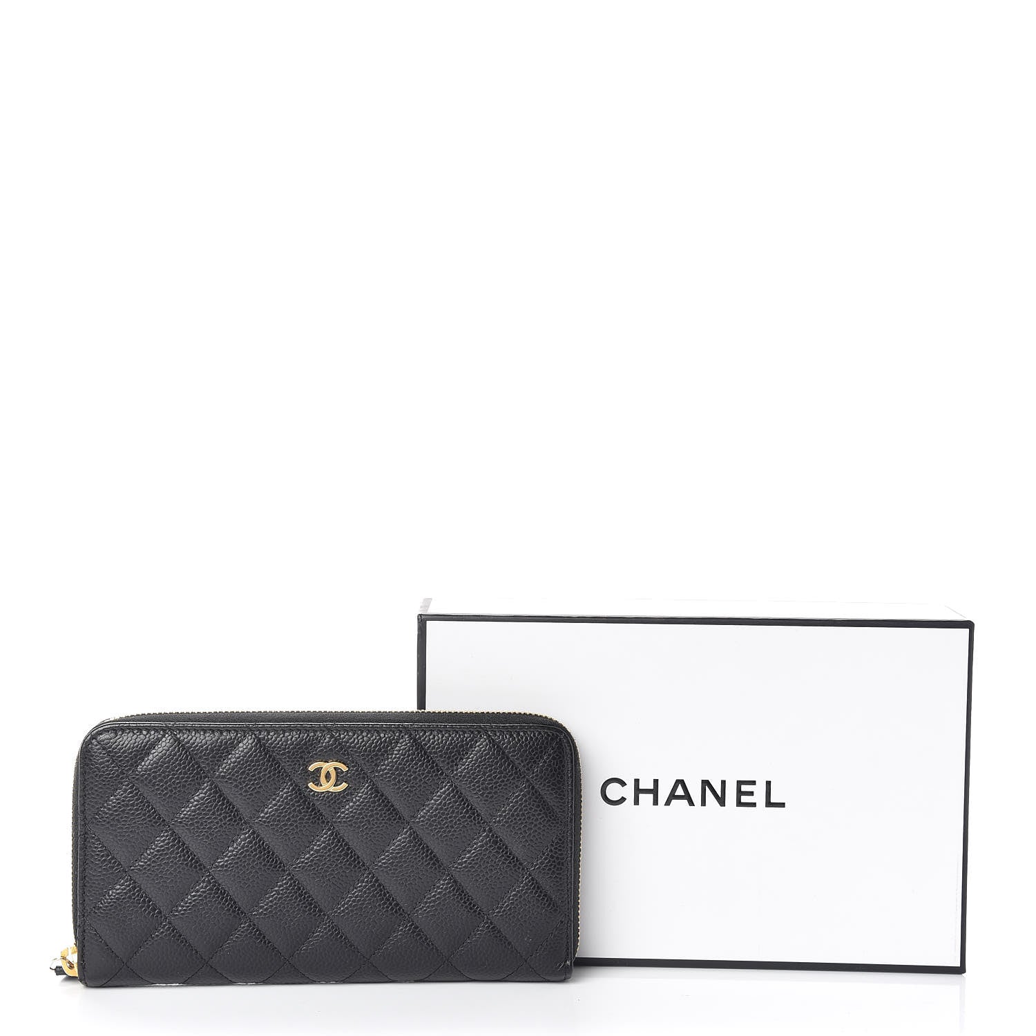 Chanel Caviar Quilted Large Gusset Zip Around Wallet Black 9 of 9