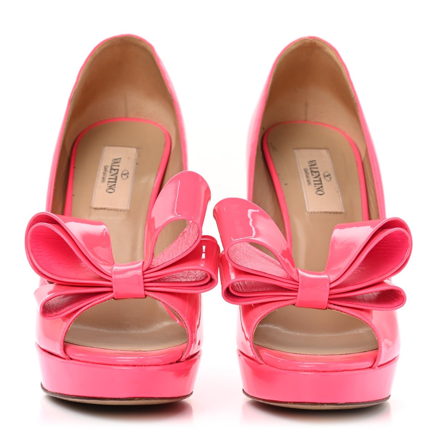 Patent Couture Bow Peep Toe 30/125mm Platform Pumps 38 Peony