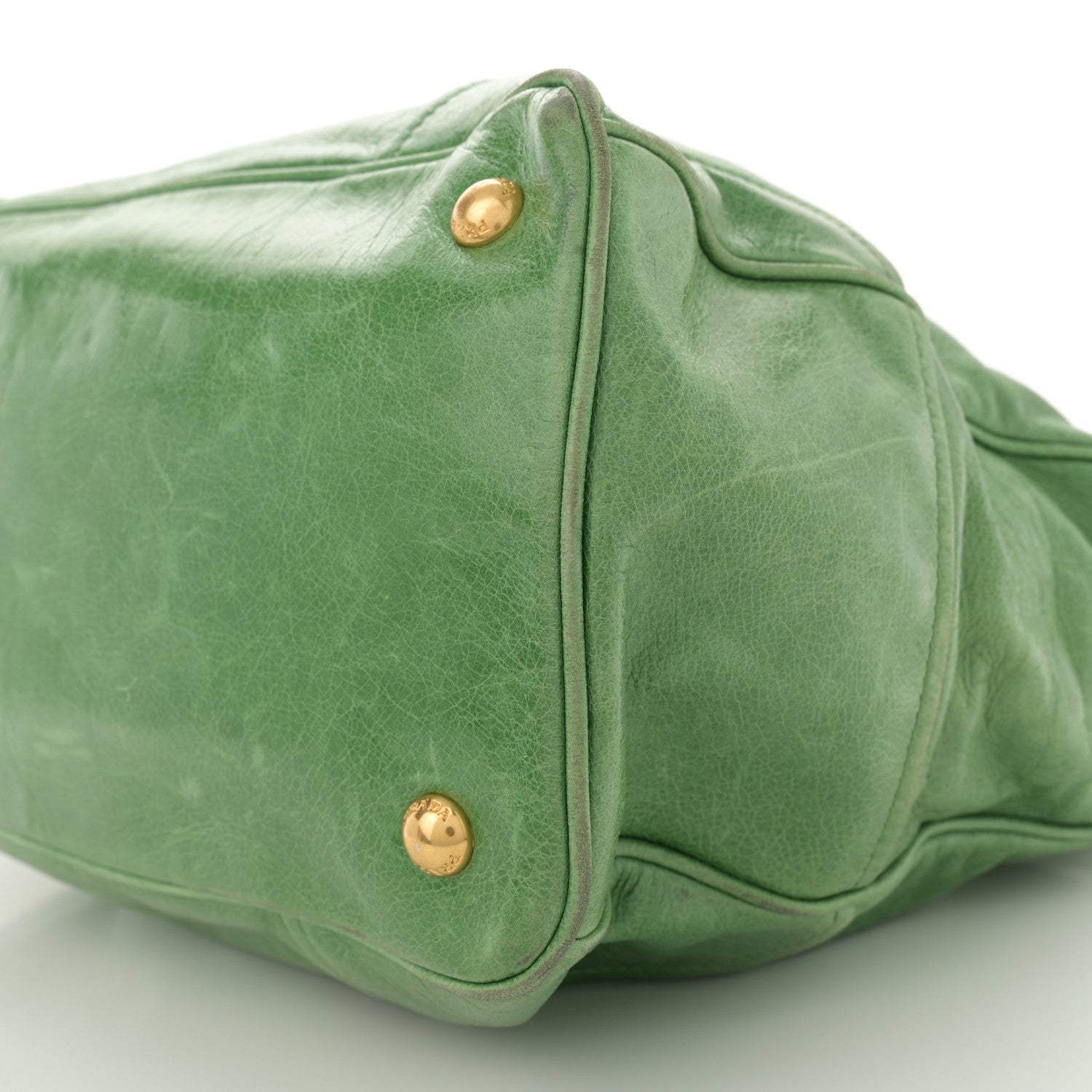 Prada Vitello Shine Shopping Satchel Green 10 of 14