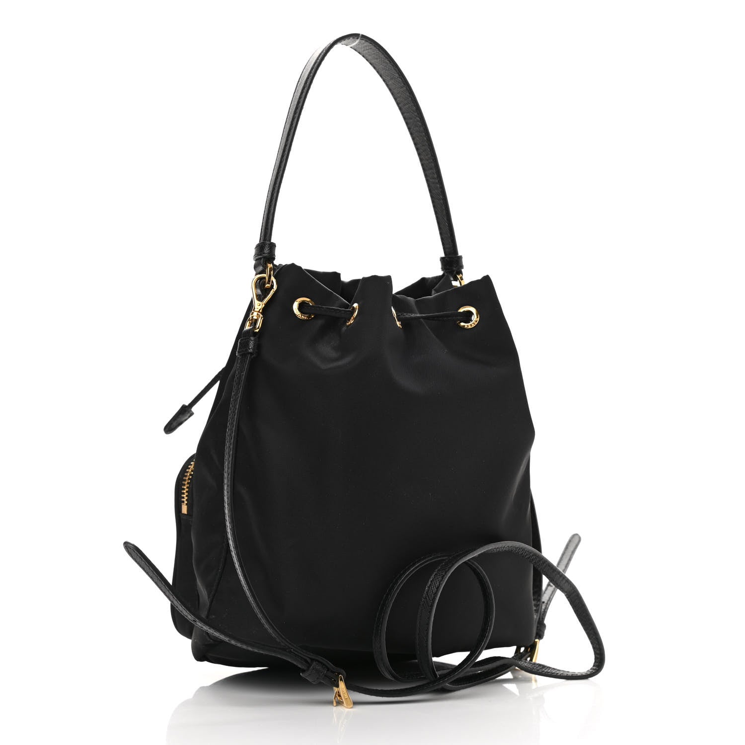 Prada Re-Nylon Duet Drawstring Shoulder Bag Black 3 of 10