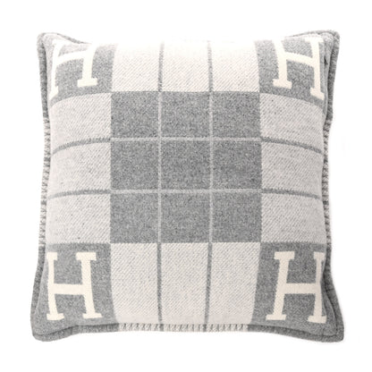 Hermes Wool Cashmere Avalon III Pillow PM Ecru Gris Clair 2 of 3