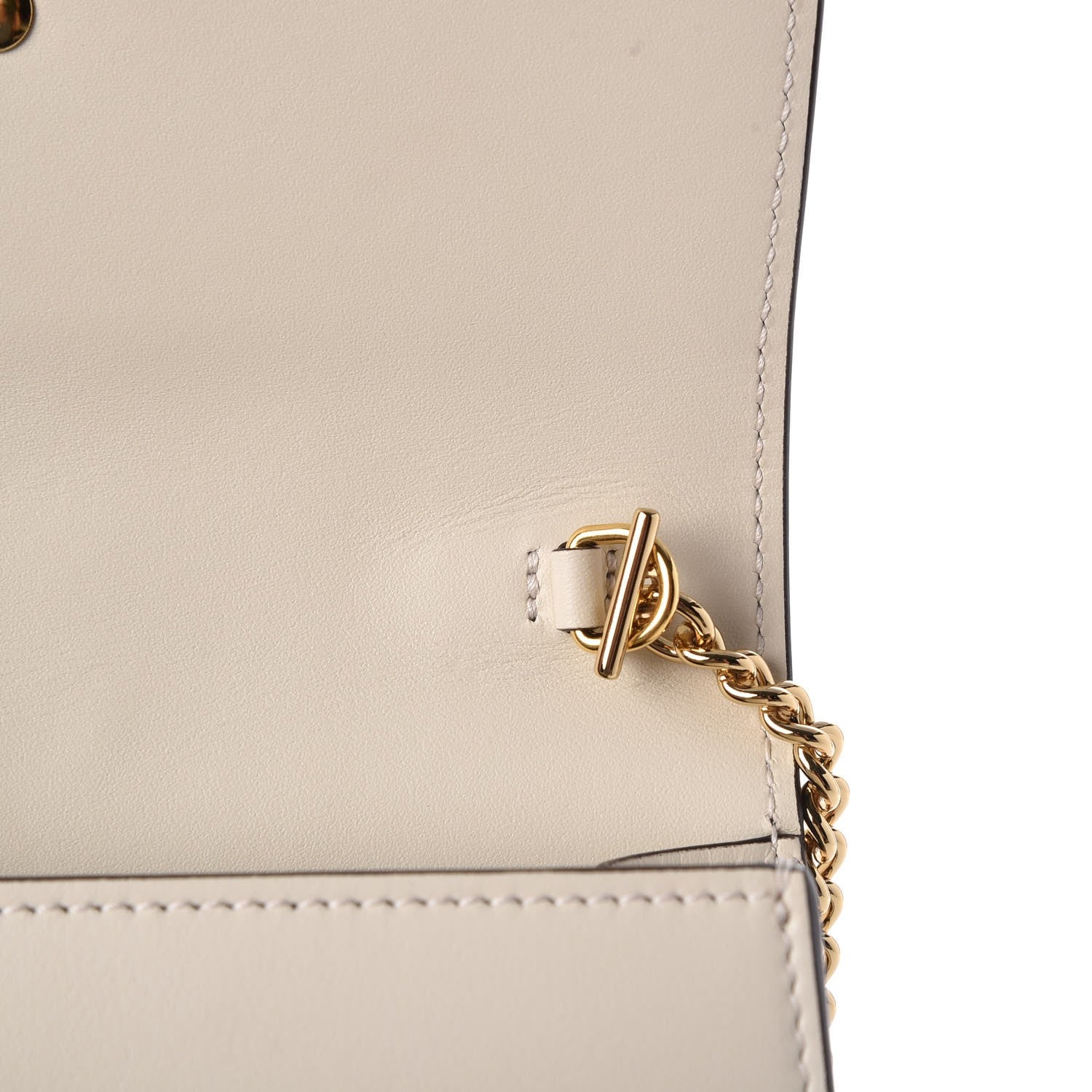 Gucci Calfskin Super Mini Sylvie Chain Shoulder Bag White 9 of 10