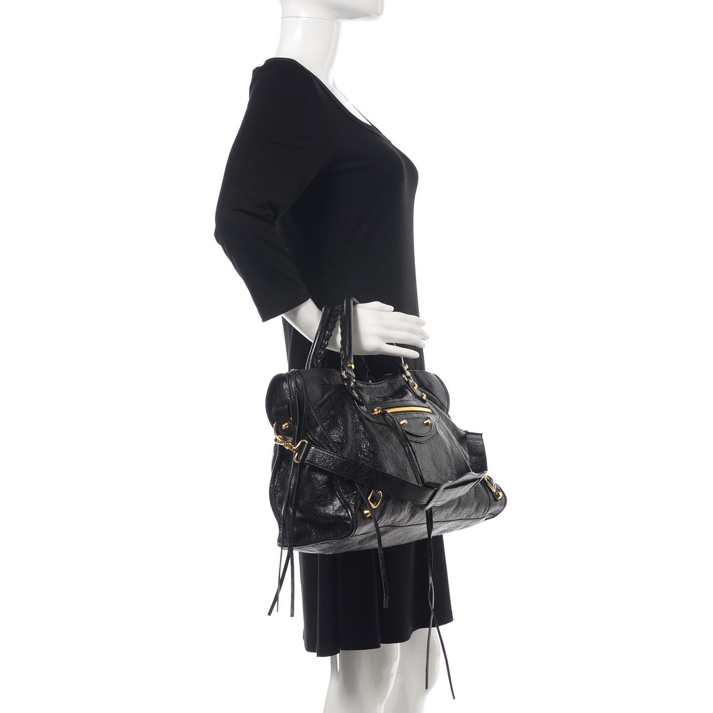 Agneau Classic Gold Hardware City Gris Fossile Anthracite