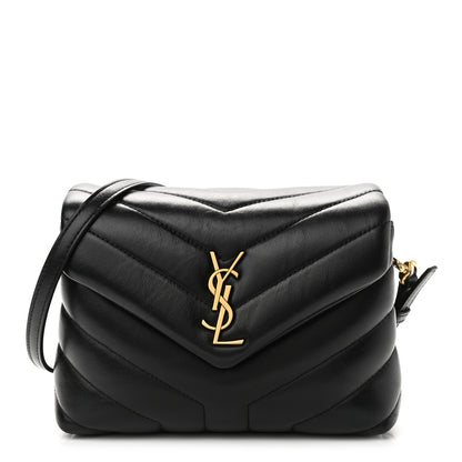 Saint Laurent Calfskin Y Quilted Monogram Toy Loulou Crossbody Bag Black 1 of 8
