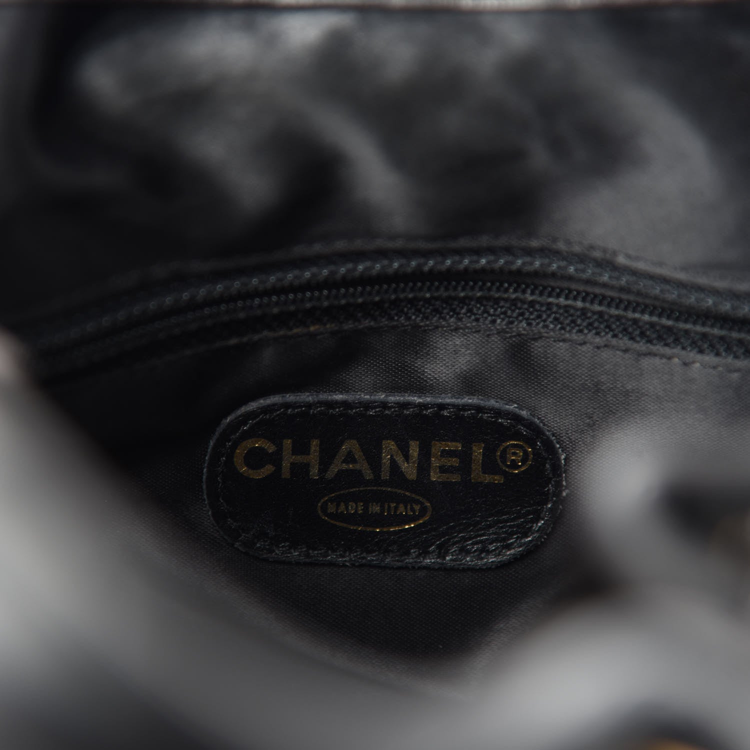 Chanel Lambskin Quilted Drawstring Backpack Black 8 of 10