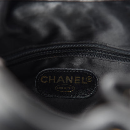 Chanel Lambskin Quilted Drawstring Backpack Black 8 of 10
