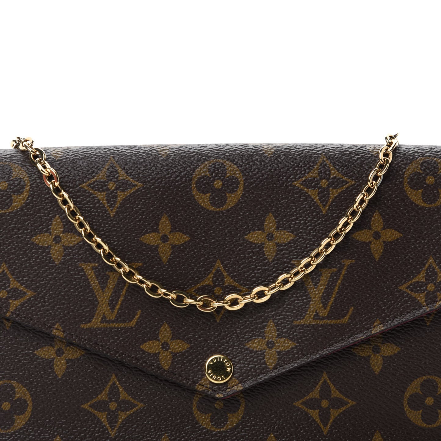 Monogram Pochette Felicie Chain Wallet Fuchsia