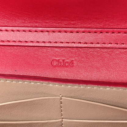 Chloe Shiny Grained Calfskin Aby Wallet on Chain Crimson Pink 6 of 11
