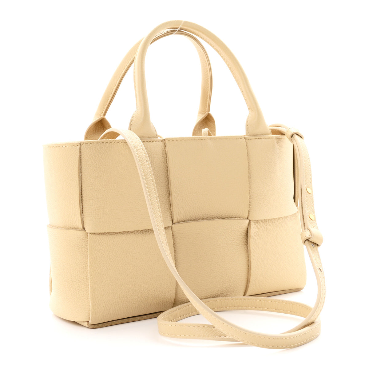 Grained Calfskin Maxi Intrecciato Mini Arco Tote Porridge