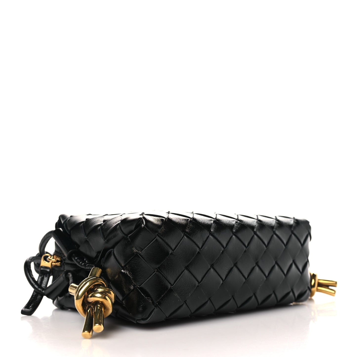 Nappa Intrecciato Metallic Knot Mini Loop Camera Bag Black