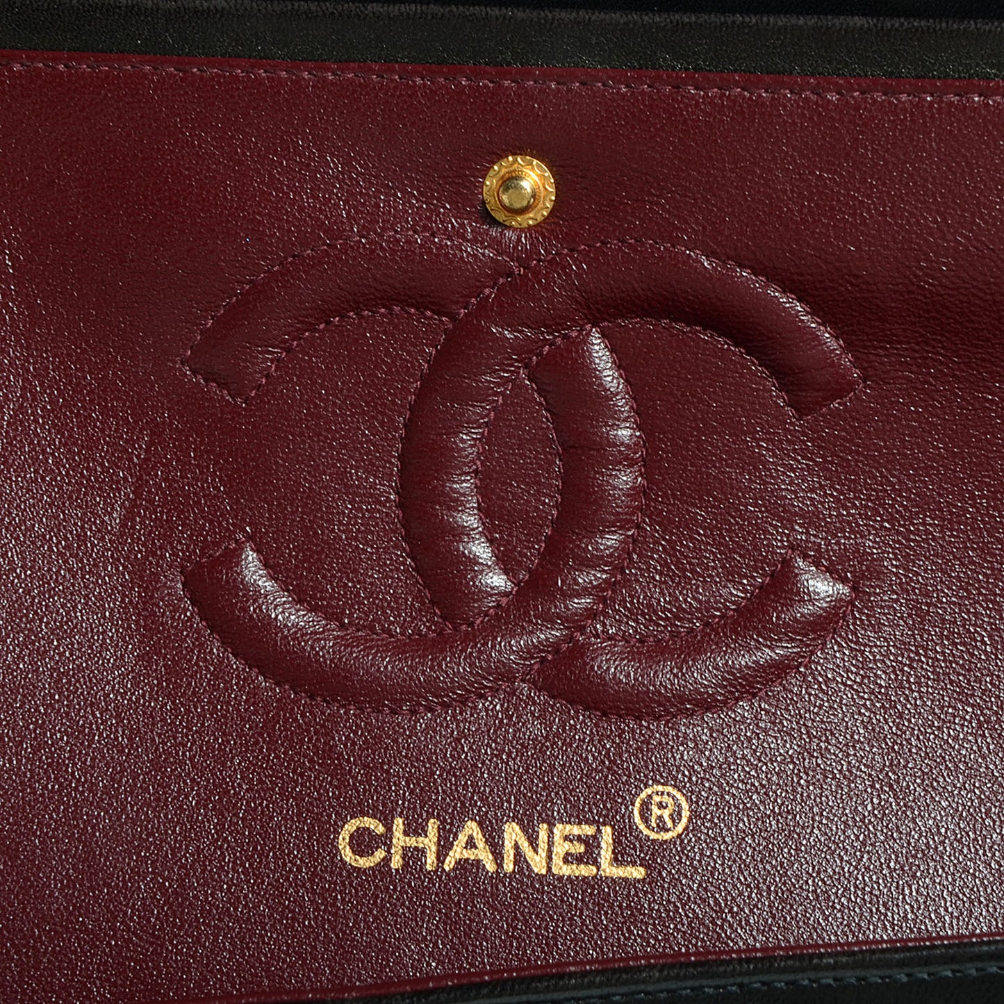 Lambskin Medium Double Flap Black