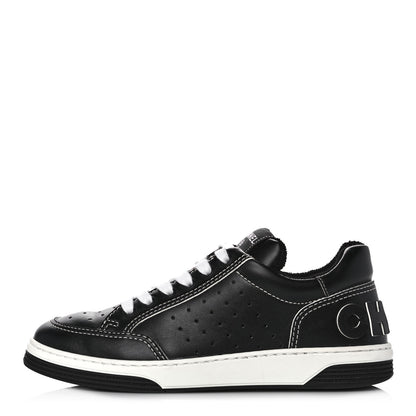 Chanel Calfskin Womens Logo Sneakers 37 Black White 1 of 9