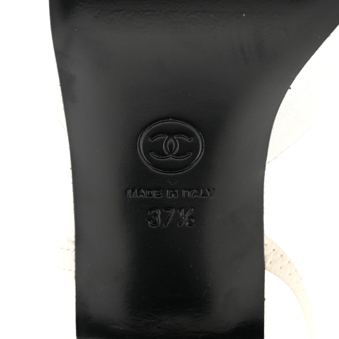 Lambskin Cap Toe CC Slingback Pumps 37.5 White Black