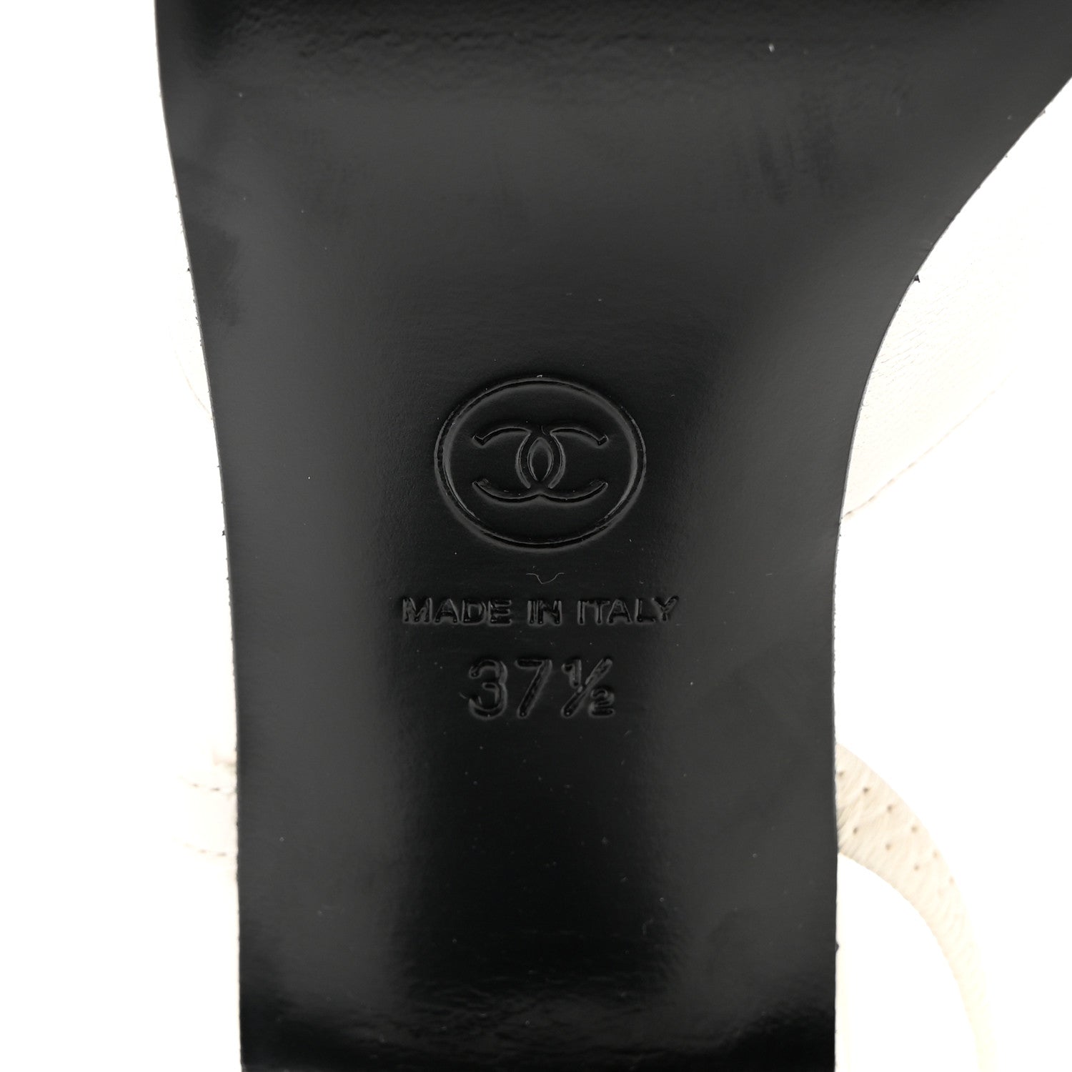 Chanel Lambskin Cap Toe CC Slingback Pumps 37.5 White Black 9 of 9