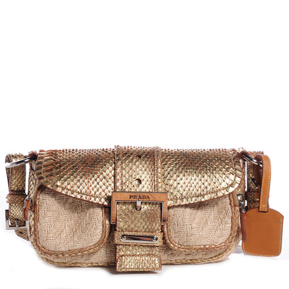 Prada Jute Python Shoulder Bag Oro 1 of 10