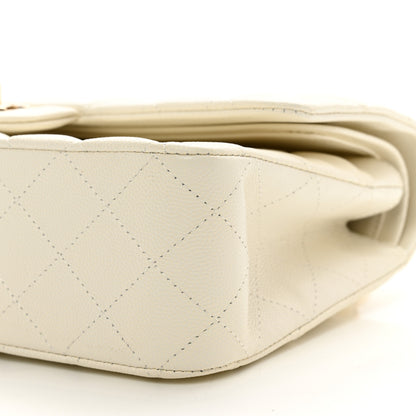 Chanel Caviar Quilted Medium Double Flap White 10 of 10