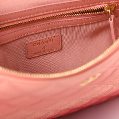 Chanel Caviar Quilted Ombre Medium Cosmetic Case Coral 6 of 8