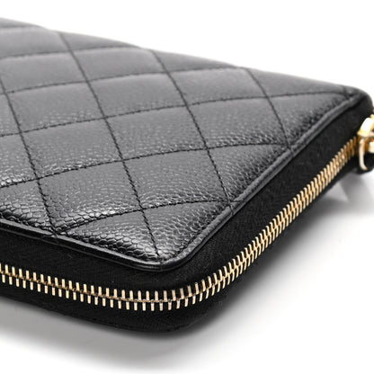 Chanel Caviar Quilted Large Zip Around Organizer Wallet Black 11 of 13
