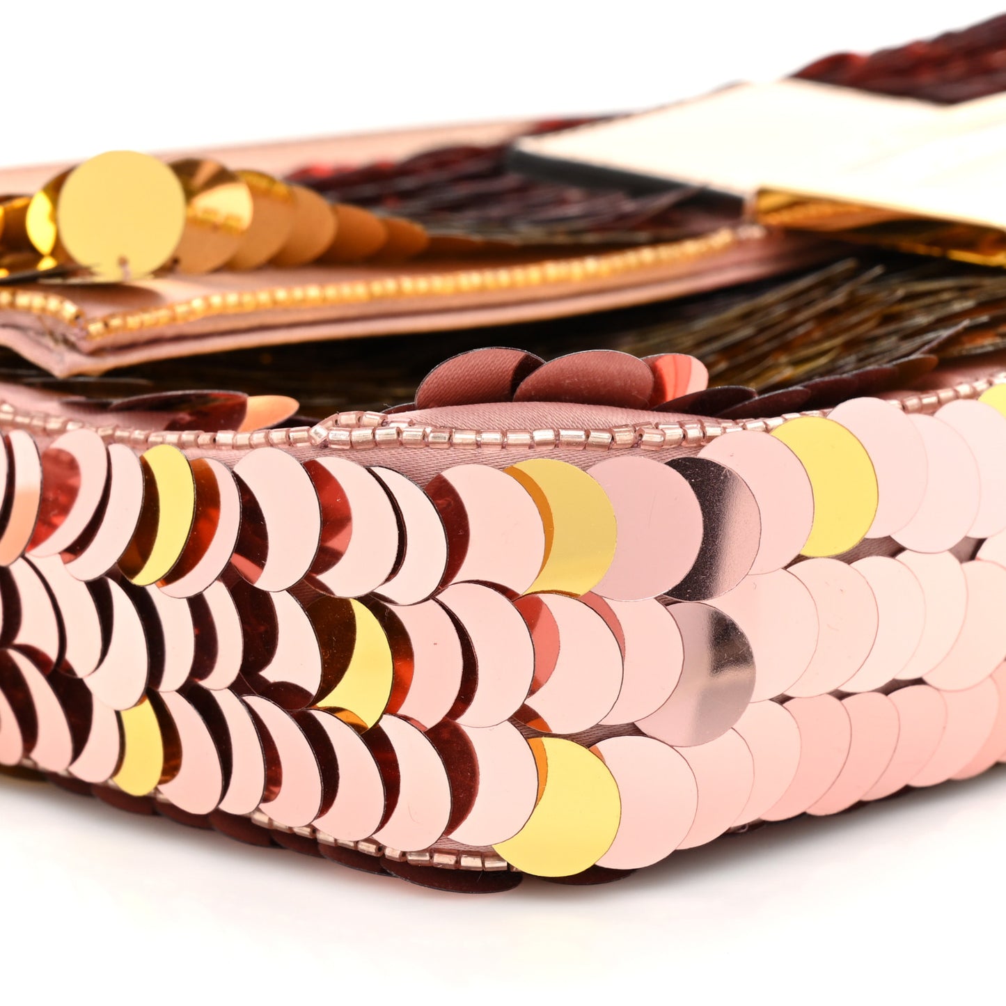 Sequin Paillettes Vitello Laminato Striped Baguette 1997 Multicolor