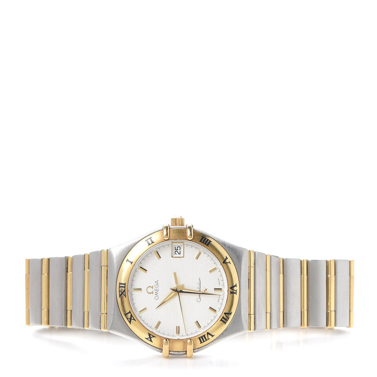Stainless Steel 18K Yellow Gold 33mm Constellation Quartz Watch White 1312.30