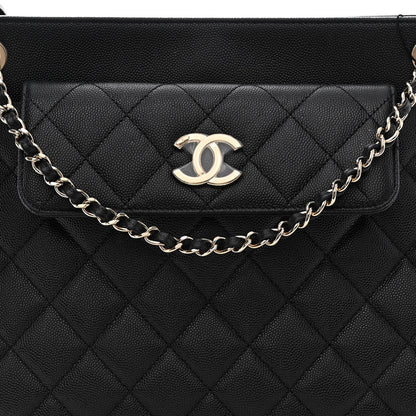 Chanel Caviar Quilted In Out Flap Shopping Tote Black 8 of 12