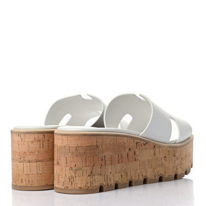 Hermes Calfskin Cork Eze 30 Sandals 38 White 4 of 9