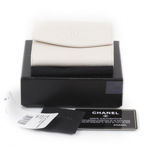 Chanel Caviar French Wallet White 11 of 11