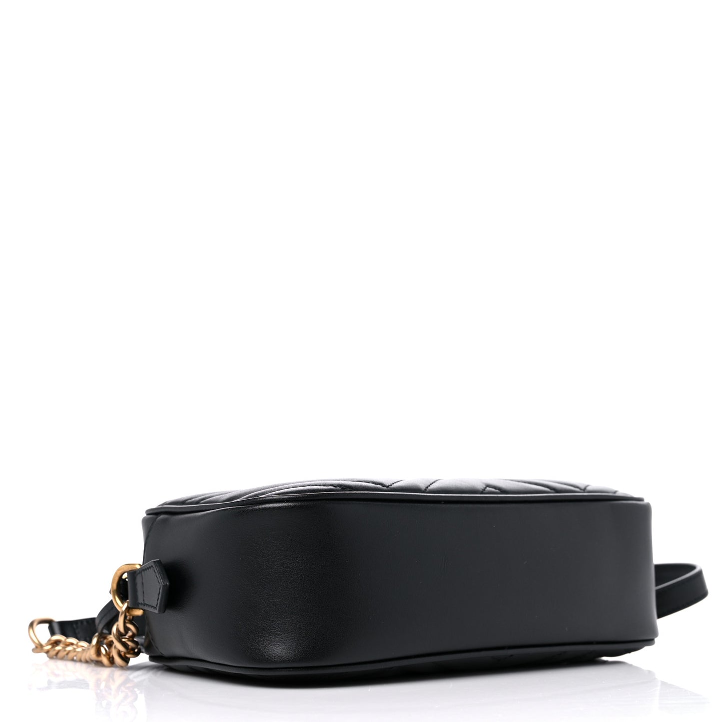 Calfskin Matelasse Small GG Marmont Chain Shoulder Bag Black