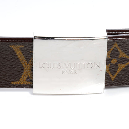 Louis Vuitton Monogram Ceinture Belt w Silver Buckle 90 36 4 of 8